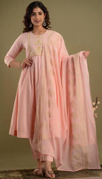 Load image into Gallery viewer, Anarkali kurti set - ABARNA (pastel pink)
