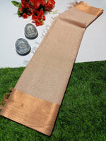 Load image into Gallery viewer, Soft Cotton Tissue Saree - Tan
