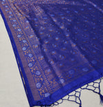 Load image into Gallery viewer, Soft silk banarasi x Copper &amp; Siiver Zari Saree - Blue
