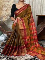Load image into Gallery viewer, Narayanpet Cotton Saree - Mustard
