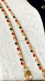 Load image into Gallery viewer, Minimalist Anklet - Red Green Champagne
