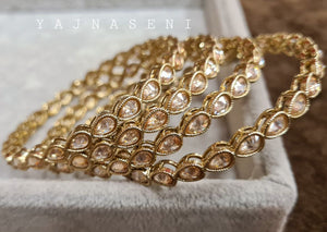THE MINIMALIST - reversed AD set of 4 bangles (champagne)