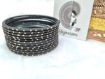 Load image into Gallery viewer, Matte dot Bangles - Black
