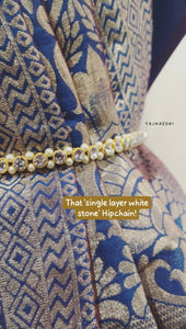 Hipchain - Single layer white stone pearl
