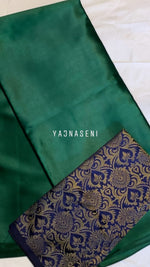 Load image into Gallery viewer, SATIN SAREE - Blue &amp; Green
