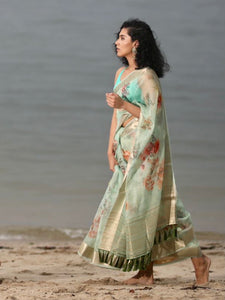 Soft Organza Floral Series - Mint