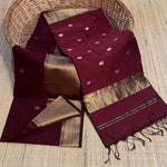 Load image into Gallery viewer, Maheswari Silk Cotton Saree - Maroon
