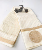 Load image into Gallery viewer, Gold Mandala Checks - Cream
