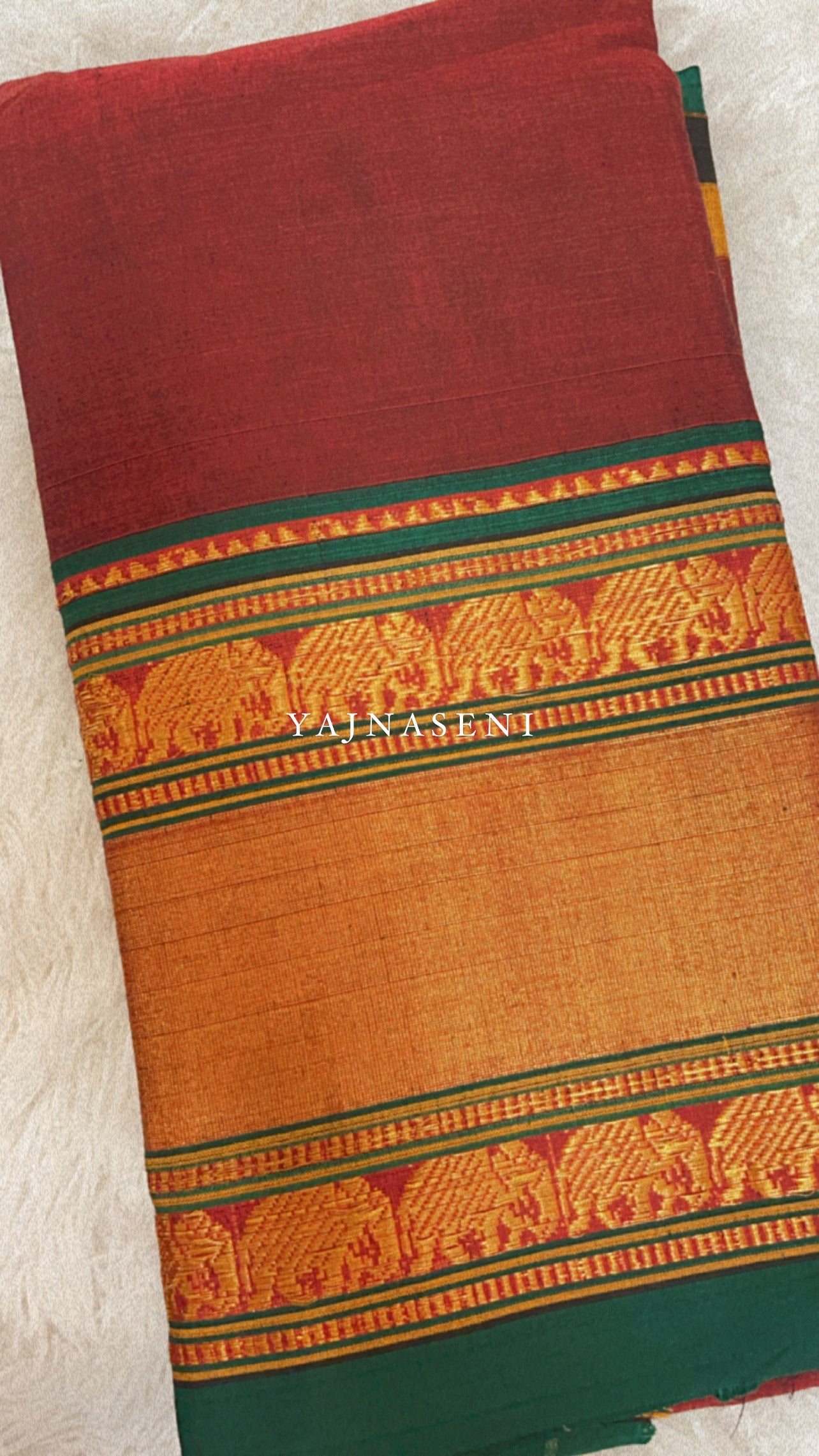 Elephant border series - Deep Red