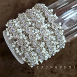 Load image into Gallery viewer, THE CLASSIC - clustered pearls reversed AD set of 4 bangles (silver)
