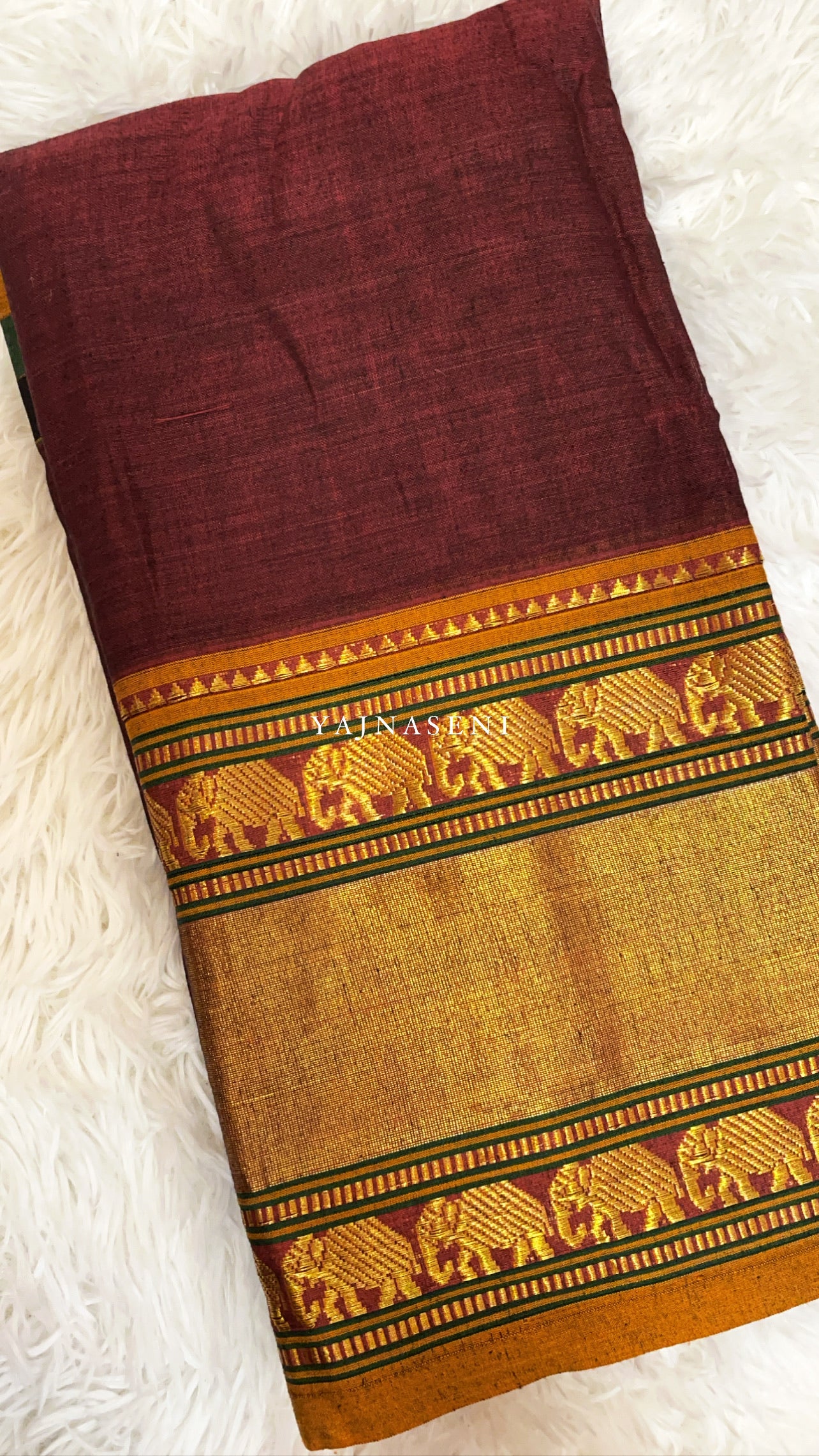Elephant border series - Maroon x Mustard