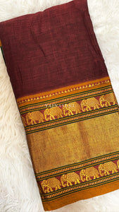 Elephant border series - Maroon x Mustard