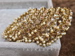 Load image into Gallery viewer, THE CLASSIC - clustered pearls reversed AD set of 4 bangles (champagne)
