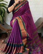 Load image into Gallery viewer, Ikkal Cotton / Narayanpet Cotton Saree - Purple
