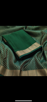 Load image into Gallery viewer, Chiffon Saree - Pine Green
