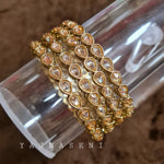 Load image into Gallery viewer, THE MINIMALIST - reversed AD set of 4 bangles (champagne)
