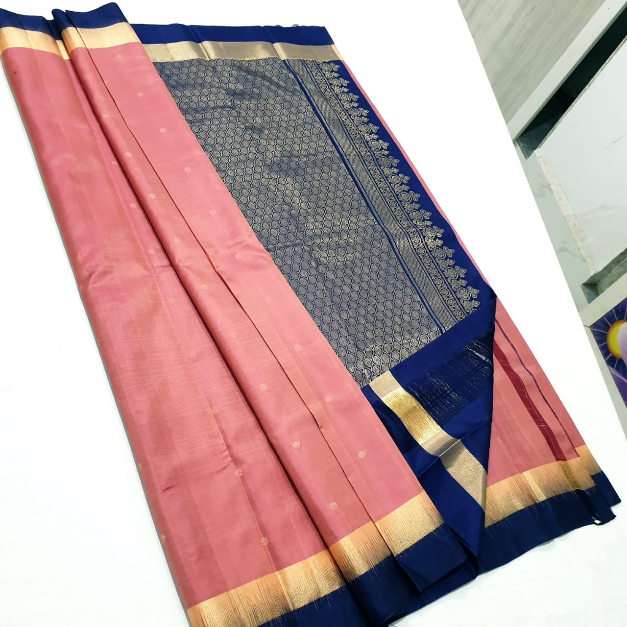 Pure Soft Silk Kanjivaram Saree - Rouge x Royal