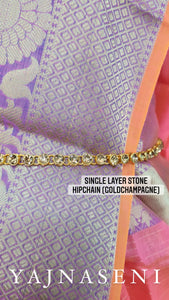 Hipchain - Single layer stones (goldchampagne)