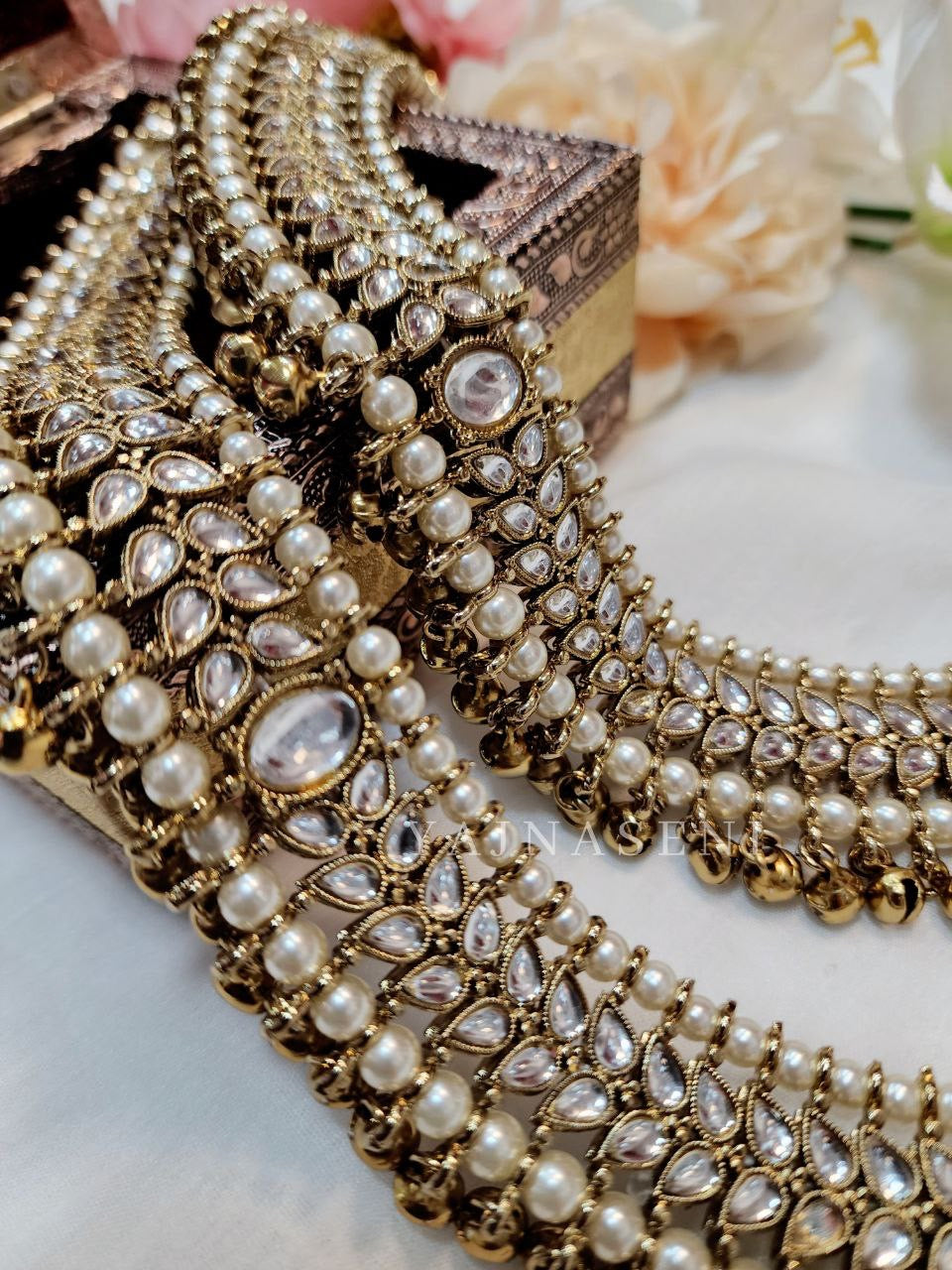 Bridal Anklet - JHAANSI (gold x white)