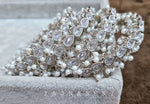 Load image into Gallery viewer, THE CLASSIC - clustered pearls reversed AD set of 4 bangles (silver)
